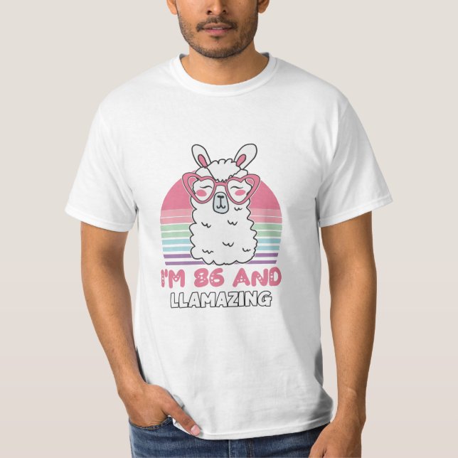 T-shirt 86e anniversaire Llamazing Llama 86 ans Anniversai (Devant)