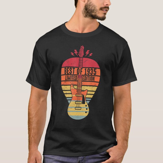 T-shirt 87 Ans Anniversaire Meilleur De 1935 Guitare (Devant)