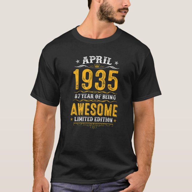 T-shirt 87e anniversaire 87 ans stupéfiant depuis le 19 av (Devant)