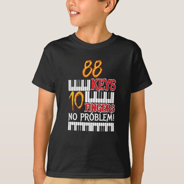 T-shirt 88 Keys 10 Doigts Piano (Devant)