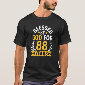 T-shirt 88e anniversaire Homme femme béni par dieu pendant