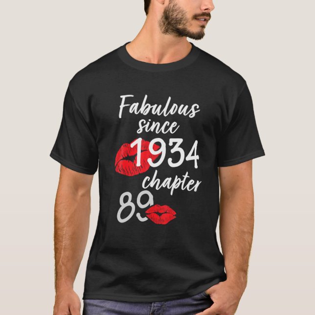 T-shirt 89 Ans Et Fabuleux Anniversaire Depuis 1934 Chap (Devant)