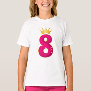 T-shirt 8 An, conception de fête d'anniversaire pour les f