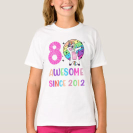 T-shirt 8 Anniversaire de l'Unicorn Dabbing, 8 Ans