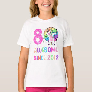 T-shirt 8 Anniversaire de l'Unicorn Dabbing, 8 Ans