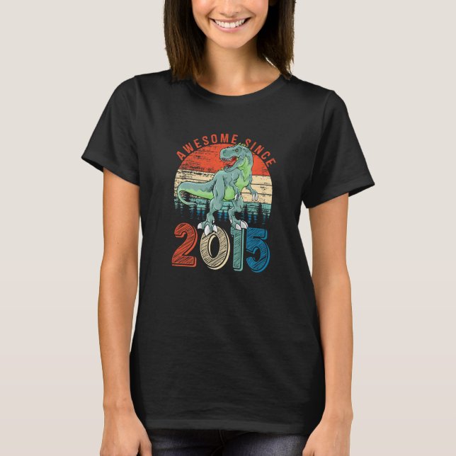 T-shirt 8 Anniversaire Dinosaur Garçons 8 Anniversaire Sin (Devant)