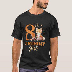 T-shirt 8 Anniversaire tenue fille Fox 8 ans décor Anniver