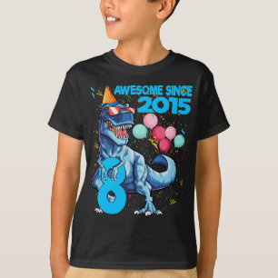 T-shirt 8 Ans 8e anniversaire Dinosaur Boy Party 2015