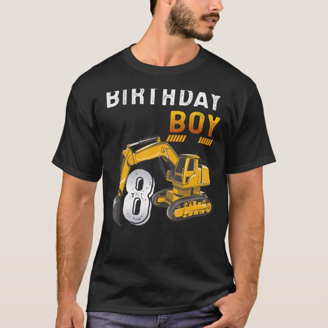 T-shirt 8 Ans 8e Anniversaire Véhicule de construction Exc (Devant)