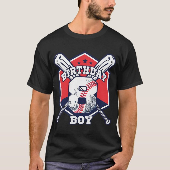 T-shirt 8 Ans 8e Baseball Anniversaire Fête Theme Boys (Devant)