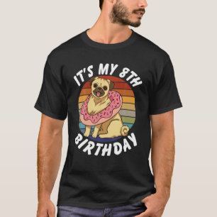 T-shirt 8 Ans Amusant Carlin Et Donut Rétro Vintage 8E