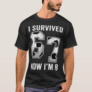 T-shirt 8 Ans Anniversaire Football Garçons J'ai Survécu 6