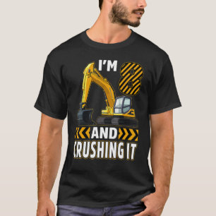 T-shirt 8 Ans Construction Camion Excavateur Anniversaire