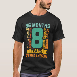 T-shirt 8 Ans de fan de maths génial Enfants 8e anniversai