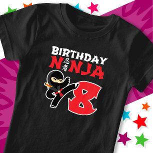 T-Shirt 8 ans Karate Ninja Party Enfants 8e anniversaire