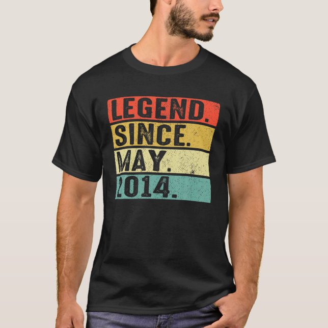T-shirt 8 Ans Légende Depuis Mai 2014 8E Anniversaire Gif (Devant)