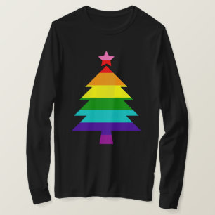 T-shirt 8 bandes LGBT Fierté Drapeau Arbre de Noël Arc-en-
