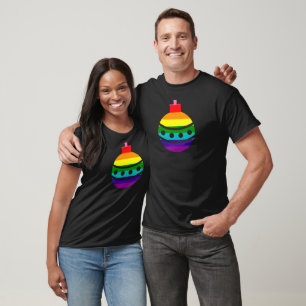 T-shirt 8 bandes LGBT Fierté Drapeau arc-en-ciel Bauble de
