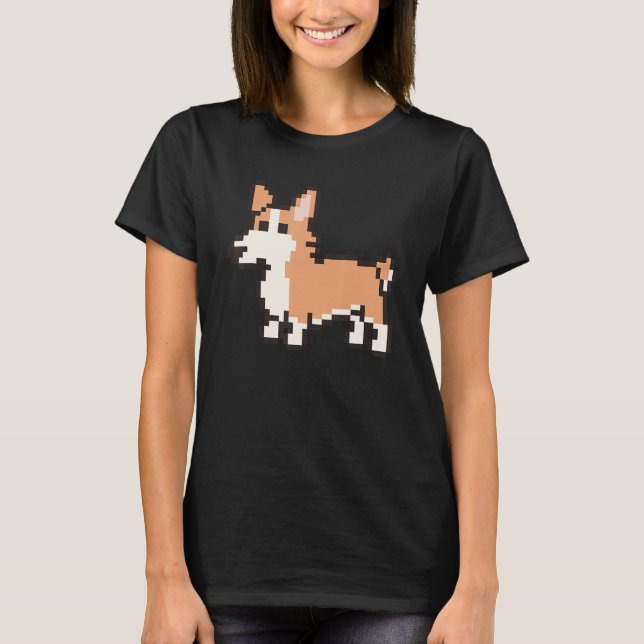T-shirt 8 Bit Pixel Corgi (Devant)