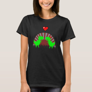 T-shirt 8 Bits Dinosaur Pixel Jeu Couple 1