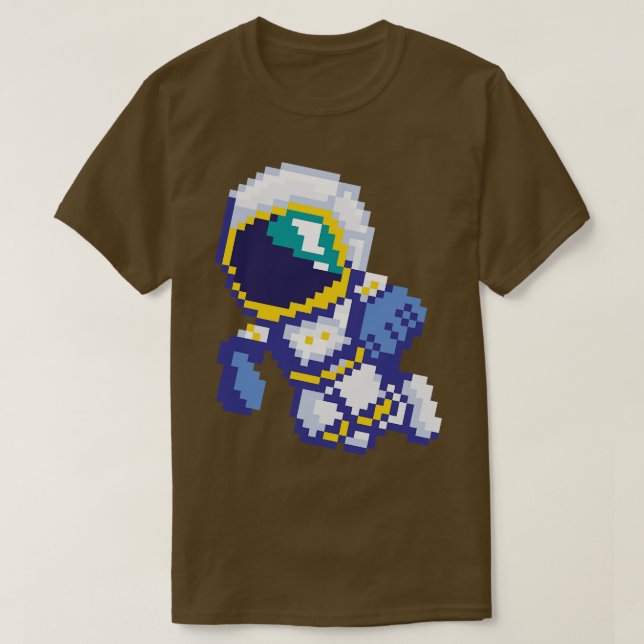 T-shirt 8 bits Pixel Astronaut Space Galaxy Science Rétro  (Design devant)
