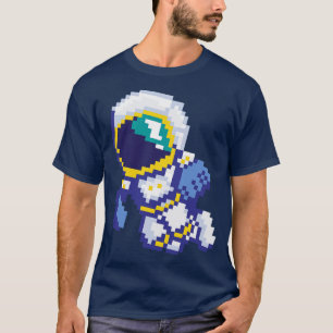 T-shirt 8 bits Pixel Astronaut Space Galaxy Science Rétro 