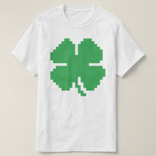 T-shirt 8 Bits Pixel Quatre Feuilles Chanceuses