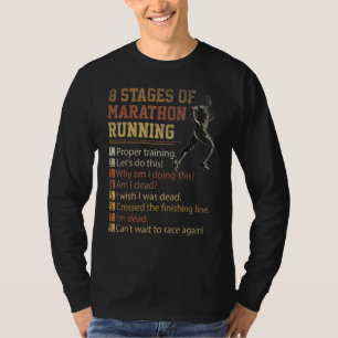 T-shirt 8 Étapes Du Marathon Couchant À Travers Le Pays Ru