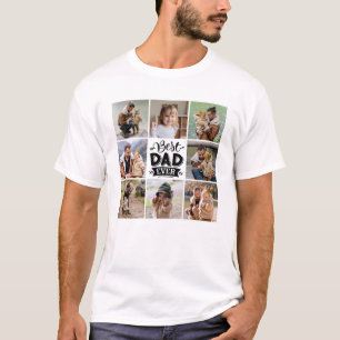 T-shirt 8 Photo Collage Fête des pères Meilleur Papa Jamai