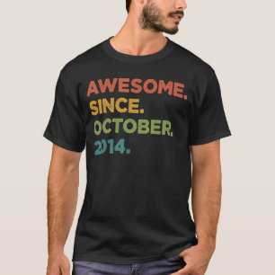 T-shirt 8 Year Old Awesome Since October 2014 8th Birthda