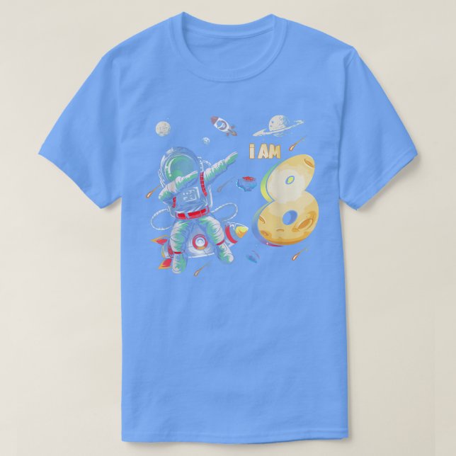 T-shirt 8 Years Old Birthday Boy Astronaut Space 8th Birth (Design devant)