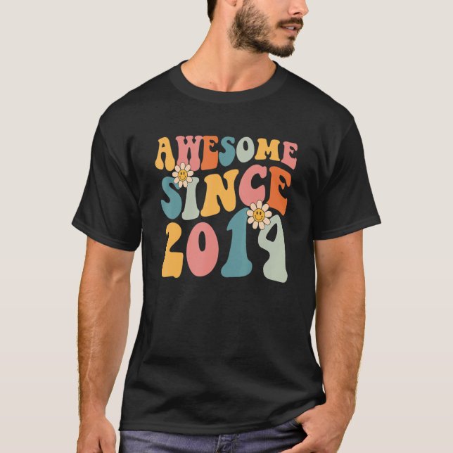 T-shirt 8e anniversaire Awesome depuis 2014 8 ans Garçon G (Devant)