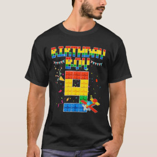 T-shirt 8E Anniversaire Boy Building Brique 8 Ans Blocs