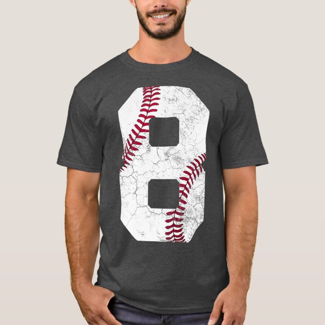 T-shirt 8e anniversaire Cadeau de baseball garçons enfants (Devant)
