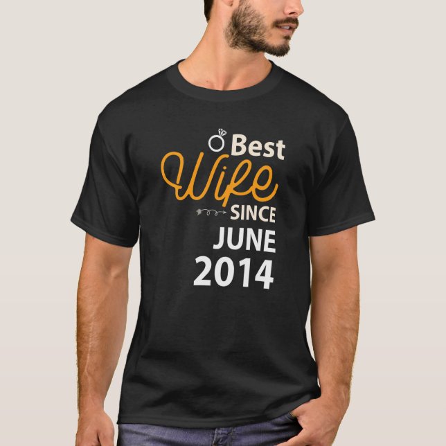 T-shirt 8e anniversaire du Mariage Meilleure femme depuis  (Devant)