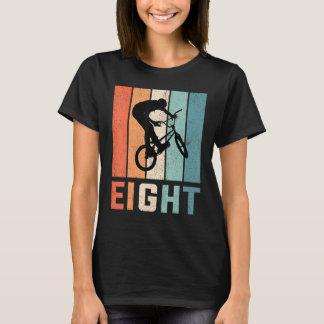 T-shirt 8e anniversaire Retro Bmx Biker Boys Enfants 8 ans