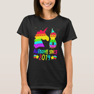 T-shirt 8e anniversaire Unicorn Fidget Pop It Birthday Gir