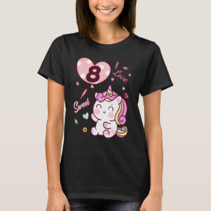 T-shirt 8e anniversaire Unicorn tenue 8 année mignonne Uni