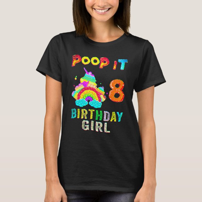 T-shirt 8e Fidget Pop It Anniversaire Fille Party Huit 8 a (Devant)