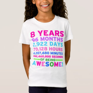 T-Shirt 8ème Fille de chemise d'anniversaire huit ans