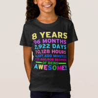 8ème Fille de garçon de chemise d'anniversaire