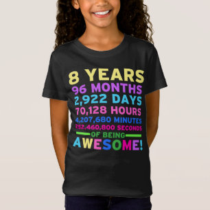 T-Shirt 8ème Fille de garçon de chemise d'anniversaire