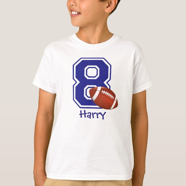 T-shirt 8ème Le football de garçon d'anniversaire (Devant)