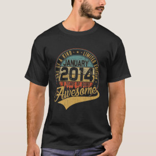 T-shirt 8Th Birthday Gift Retro January 2014 8 Yrs Old 8Th