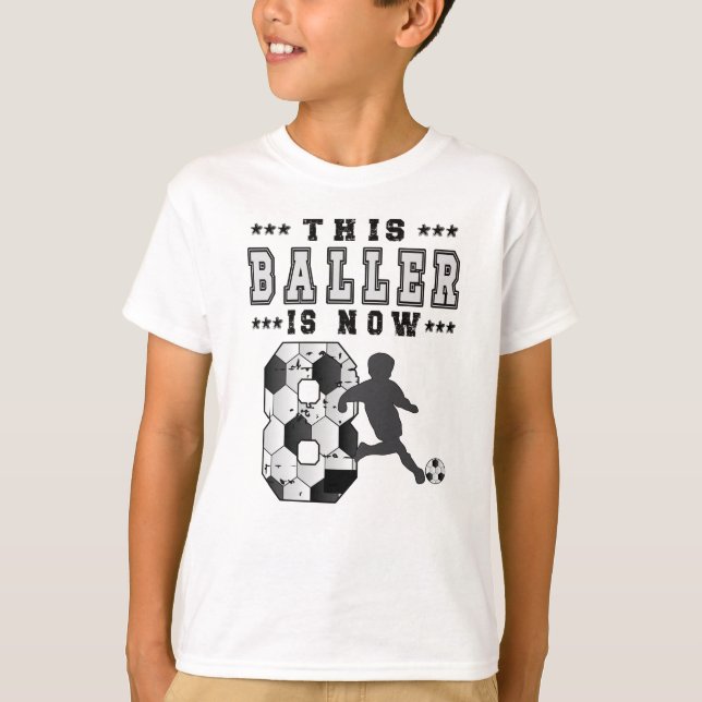 T-shirt 8th Birthday Gift Soccer Player 8 Year Old Boy (Devant)
