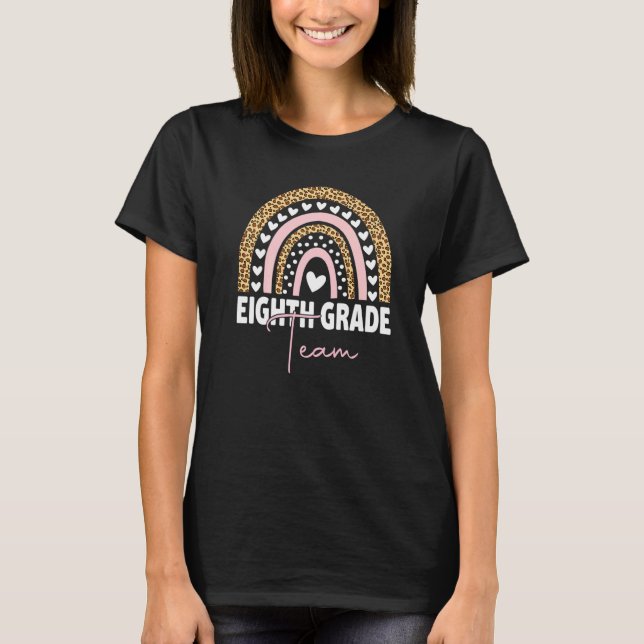 T-shirt 8th Grade Teacher Rainbow Back To School Hello Eig (Devant)