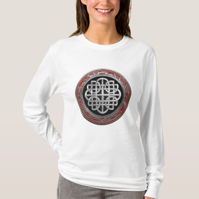 T-shirt [900] Croix du noeud d'argent celtique sacré (Devant)