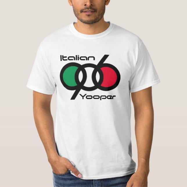 T-shirt 906 numéros italiens d'entrelacement des yooper (Devant)