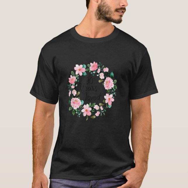 T-shirt 90 ans Mère aimée Femmes 90 ans Floral Bi (Devant)
