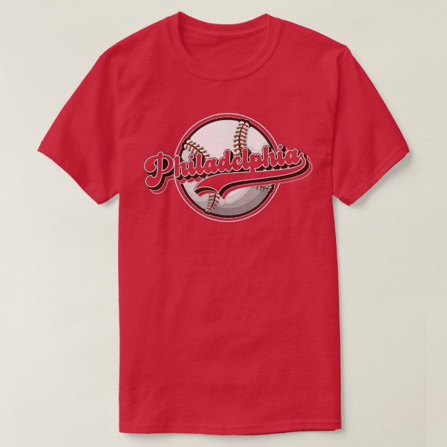 T-shirt 90 Philly Cityscape Baseball Philadelphia Skyline (Design devant)